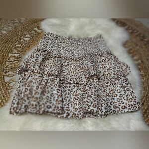 Janie and Jack The Hailey Leopard Smocked Tiered Skirt Size 18 NWT